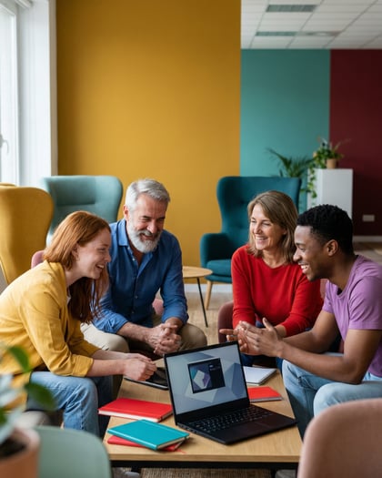 Group of 4 people sitting around a table