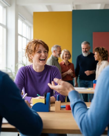 Group of people laughing